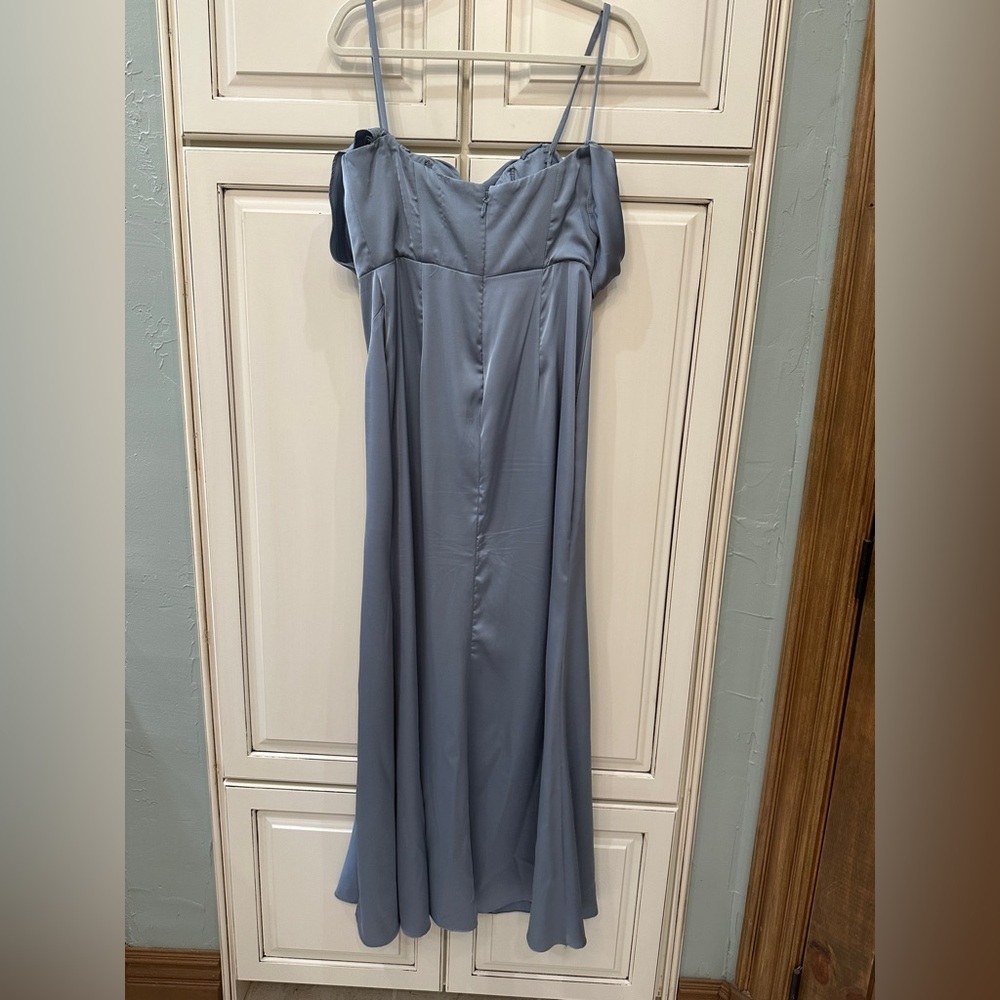 Azazie Saige Dusty Blue Dress - Picture 4 of 7